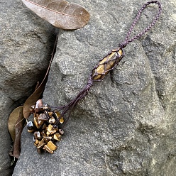 Тигровый глаз Подвеска с тигровым глазом, автомобильные украшения с кисточками из шнура, 160~170 мм