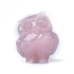 Розовый Кварц Резные украшения из натурального розового кварца в форме совы, для домашнего офисного стола, 35 мм