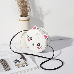 Белый Наборы для изготовления сумки через плечо из искусственной кожи кошки, сумка через плечо ручной работы, белые, готовое изделие: 16.5x6.5 см