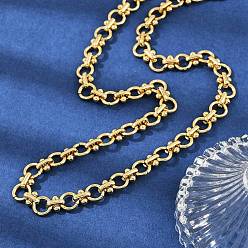 Золотой 304 ожерелья из цепочек с кольцами из нержавеющей стали, ионное покрытие (ip), золотые, 18.19 дюйм (46.2 см)