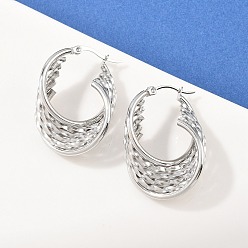 Нержавеющая Сталь Цвет 304 серьги-гвоздики из нержавеющей стали с поворотным кольцом, ручная полировка, цвет нержавеющей стали, 34x23x11 мм