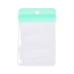 Бирюза Прямоугольные прозрачные подарочные пакеты из ЭВА с застежкой-молнией, топ сумки печать, бирюзовые, 9.5x6x0.03 см