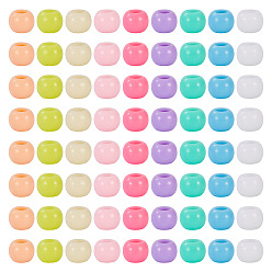 (52) Непрозрачная лаванда 200шт непрозрачные акриловые европейские бусины, бусины с большим отверстием, рондель, разноцветные, 10x8 мм, отверстие : 5 мм