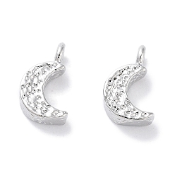 Платинированный Латунь прелести, без кадмия, без никеля и без свинца, неровная луна, Реальная платина, 9x5x2.5 мм, отверстие : 1.4 мм