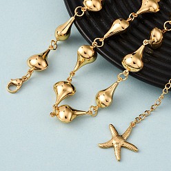 Золотой 304 ожерелья из нержавеющей стали в форме капли для женщин, золотые, 17.99 дюйм (45.7 см)