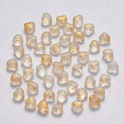 Прозрачный Прозрачные брызги, окрашенные распылением, сердце, прозрачные, 6x6x4 мм, отверстие : 0.7 мм