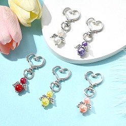 (52) Непрозрачная лаванда Литые украшения подвесные, с абс пластиковой имитации жемчужина круглые бусины, ангел, разноцветные, 60 мм