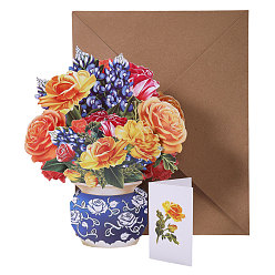 Разноцветный Наборы поздравительных открыток с букетами цветов из бумаги своими руками, с конвертом, красочный, 296x242x8.5 мм