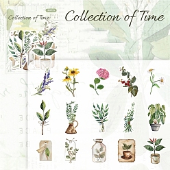 Цветок 30шт 15 стили лесная тематика питомец наклейка, самослипание, для бутылок с водой ноутбук телефон украшение для скейтборда, цветок, 70x68 мм