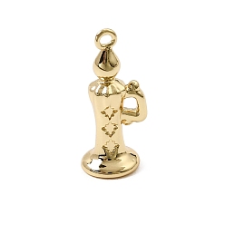 Real 18K Gold Plated Brass Pendants, Mini Saxophone Charms, Real 18K Gold Plated, 20x7mm, Hole: 1.2mm