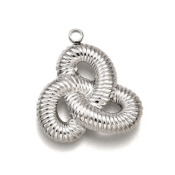 Нержавеющая Сталь Цвет 304 подвески из нержавеющей стали, подвеска-завиток в виде цветка, анти-тускнение, цвет нержавеющей стали, 21.5x20x3.5 мм, отверстие : 1.8 мм