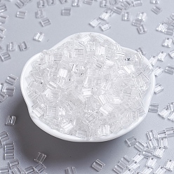 (TL131) Crystal MIYUKI TILA Beads, Japanese Seed Beads, 2-Hole, (TL131) Crystal, 5x5x1.9mm, Hole: 0.8mm, about 5900pcs/500g