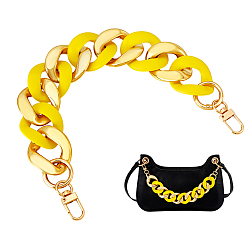 Золотистый Акриловые витые ручки для сумок, с поворотными застежками сплава, для аксессуаров для замены сумок, золотые, золотые, 300 мм