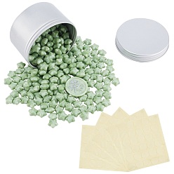 Зеленый Наборы для изготовления штампов своими руками, в том числе алюминиевые жестяные банки, Частицы сургучного воска и подарочные этикетки самоклеющиеся подарочные наклейки, зелёные, 8.4x5 см, 1 PC
