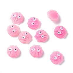Hot Pink Resin Cabochons, Shell, Hot Pink, 17x17x8.5mm