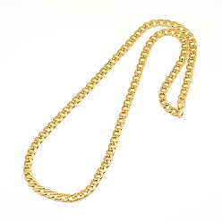 Золотой 304 ожерелья из цельной цепи из нержавеющей стали / крученые цепи, с карабин-лобстерами , золотые, 20.86 дюйм ~ 22 дюйм (53~58.9 см), 6 мм