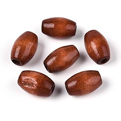 Сиена Окрашенные распылением деревянные бусины Schima, рис, цвет охры, 9.5~10x6~6.5 мм, отверстие : 1.8~2 мм