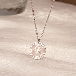 Нержавеющая Сталь Цвет Модные 304 подвески из нержавеющей стали с глазом Ра для ежедневного ношения у женщин., цвет нержавеющей стали, 17.72 дюйм (45 см)