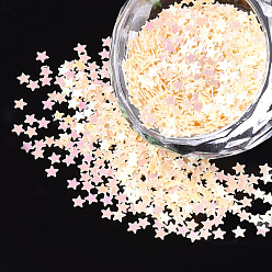 Персиковый Слойка Блестящий блеск для ногтей, маникюрные блестки, diy sparkly paillette советы ногтей, звезда, розовые, 2.5x2.5x0.3 мм