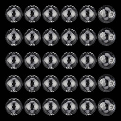 Прозрачный 30шт. бусины-шарики из дутого стекла ручной работы с двумя отверстиями, круглые, прозрачные, 16 мм, отверстие : 5 мм