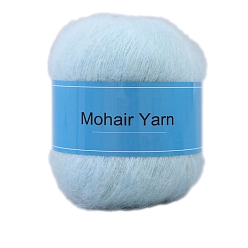 Светло-голубой Пряжа для вязания, пряжа мохер, для пледов подушки поделки из пряжи крючком, светло-голубой, 1 мм, около 50г/моток