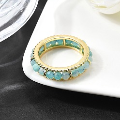 Амазонит Оригинальный дизайн 925 кольца из стерлингового серебра, с натуральным амазонитом, реальный 18 k позолоченный, 5.5 мм, внутренний диаметр: 18 мм