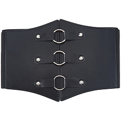 Черный Широкие ремни из искусственной кожи, эластичные пояса, с пряжками из сплава, платина, чёрные, 830x175x5.5 мм