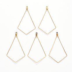 Настоящее золото 18K Вакуумное покрытие pvd 304 подвески из нержавеющей стали, обручание серьги, воздушный змей, реальный 18 k позолоченный, 22 датчик, 56.5x34x0.6 мм, отверстие : 1.2 мм