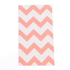 Легкий Лосось Белые крафт-бумажные пакеты, без ручек, сумки для хранения, волновая картина, светлый померанцевый, 23.5x13x8 см