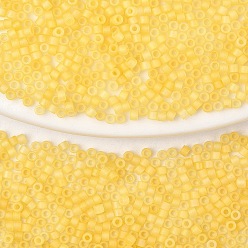 Желтый 10g цилиндрические бусины, матовые абы цвет, круглое отверстие, единый размер, желтые, 2x1.5 мм, отверстие : 0.8 мм