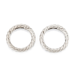 Platinum Zinc Alloy Spring Gate Rings, Twist Ring, Platinum, 35.5x5mm, Inner Diameter: 25.5mm