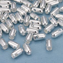 Посеребрённый Латунные бусины, долговечный, пуля, 925 серебро покрытием, 7.5x4 мм, отверстие : 1.6 мм