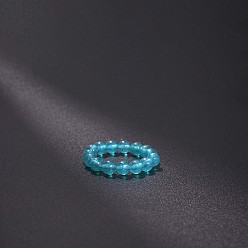 Другие Нефриты Эластичные кольца из натурального нефрита, круглые, бусины : 4 мм, внутренний диаметр: регулируемый