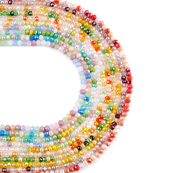 (52) Непрозрачная лаванда 10 нити 10 стильные граненые стеклянные бусины нити, граненые, шайба, имитация нефрита и цвета ab с покрытием, разноцветные, 3~3.5x2.5~3 мм, отверстие : 0.6~0.8 мм, около 132~193 шт / нитка, 14.65~17.32 дюйм (37.2~44 см), 1 прядь / стиль