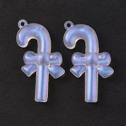 Прозрачный Прозрачные акриловые подвески, блеск порошок, Рождество, прелести леденца, прозрачные, 47x30x10 мм, отверстие : 2.2 мм, Около 115 шт / 500 г