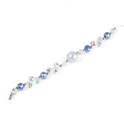 Васильковый Стеклянные и акриловые и ccb бусины нити, разнообразные, для изготовления ювелирных изделий, граненые, васильковый, 10.8x8 мм, отверстие : 0.9 мм, около 18 шт / нитка, 7.09~7.48'' (18~19 см)