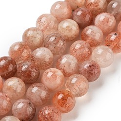 Солнечный Камень Натуральный Sunstone бисер пряди, круглые, 6.5 мм, отверстие : 1 мм, около 64 шт / нитка, 15.43'' (39.2 см)