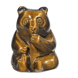 Тигровый глаз Естественный тигр украшения дисплея глаз, для украшения дома, панда, 18~23x18~23x27~32 мм