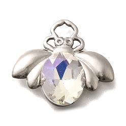 Хрусталь AB 304 подвески из нержавеющей стали, со стразами, цвет нержавеющей стали, Пчелы, хрусталь AB, 17x19x4.5 мм, отверстие : 3.5x2 мм