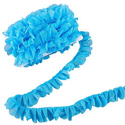 Озёрно--синий 10м плиссированная полиэстеровая лента, для свадебной отделки края воротника платья, Плут синий, 1-5/8 дюйм (42 мм), около 10.94 ярдов (10 м) / комплект