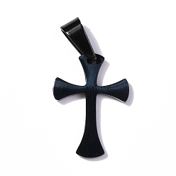 Electrophoresis Black 304 подвески из нержавеющей стали, крестик, электрофорез черный, 20x14x1.2 мм, отверстие : 3.5x7 мм