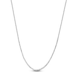 Platinum Rhodium Plated 925 Sterling Silver Box Chain Necklaces, with Spring Ring Clasps, Platinum, 15.74 inch(40cm), 0.8mm