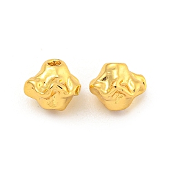 Настоящее золото 18K Латунные бусины, неправильный цветок, реальный 18 k позолоченный, 6.5x7x7 мм, отверстие : 1.5 мм