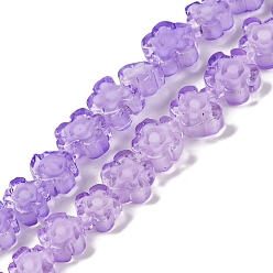 Темная Орхидея Handmade millefiori lampwork beads strands, слива, темные орхидеи, 6x6x3 мм, отверстие : 1 мм, около 62 шт / нитка, 15.24'' (38.7 см)