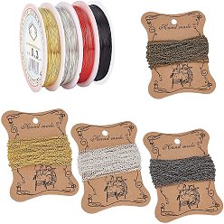 Mixed Color 4 Colors Iron Cable Chains and Copper Jewelry Wire, with Spool, for DIY Jewelry Making, Mixed Color, 8style/set