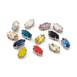 (52) Непрозрачная лаванда Шить на горный хрусталь, k 9 стеклянный страз, настройки латунных зубцов платинового тона, аксессуары для одежды, граненые, лошадиный глаз , разноцветные, 10x5x4 мм, отверстие : 1 мм