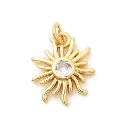 Настоящее золото 18K Латунные микро проложить кубического циркония подвески, звезды прелести, долговечный, без свинца и без кадмия, стойки покрытие, с целью перехода в кольце, реальный 18 k позолоченный, 12.5x11.5x2.5 мм, отверстие : 2.5 мм