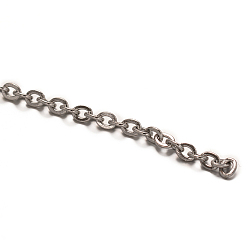 Stainless Steel Color 304 Stainless Steel Rolo Chains, Belcher Chain, Soldered, with Spool, Stainless Steel Color, 2.5x2x0.5mm, about 82.02 Feet(25m)/roll