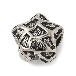 Античное Серебро 304 из нержавеющей стали европейские шарики, бусины с большим отверстием, звезда, античное серебро, 11x11.5x8.5 мм, отверстие : 4 мм