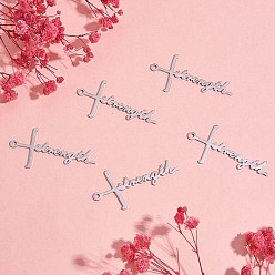 Нержавеющая Сталь Цвет 10 шт сила крест кулон крест вера ожерелье кулон из нержавеющей стали для христианских религиозных ювелирных изделий подарки, цвет нержавеющей стали, 42.8x21.3 мм, отверстие : 2 мм